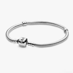 Pandora Silver Snake Chain Bracelet with Barrel Logo Clasp